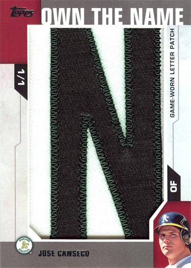 2014 Topps Own the Name Letter Patch 1/1 